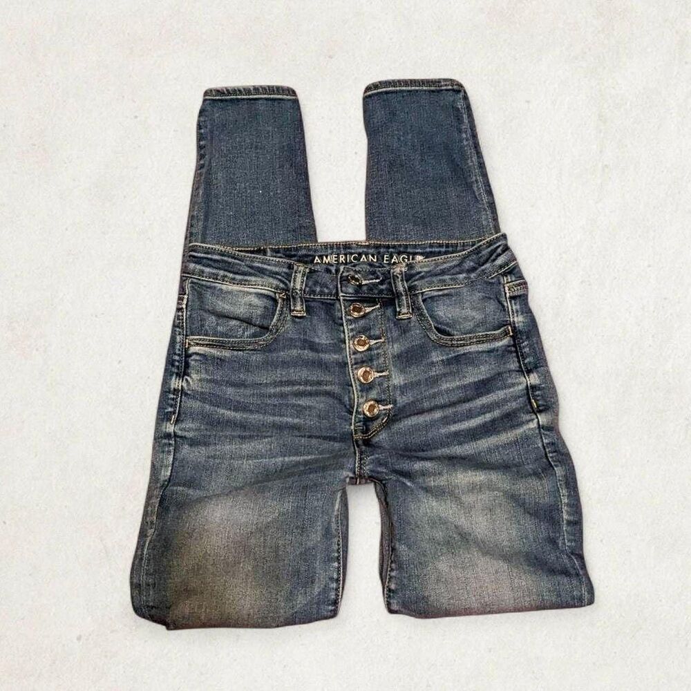 American-eagle Women's Blue and Navy Jeans